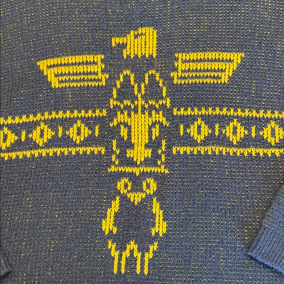 Levi's Graphic Thunderbird Totem Knit Crewneck Sweater Eagle Tribal Southwestern - Picture 3 of 9